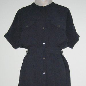 NWT Theory SPRING Navy MAXYNE Crepe Belted CARGO Dress Size L MSRP $365